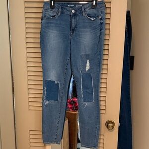 Old Navy Women's Patchwork Skinny Jeans - Blue